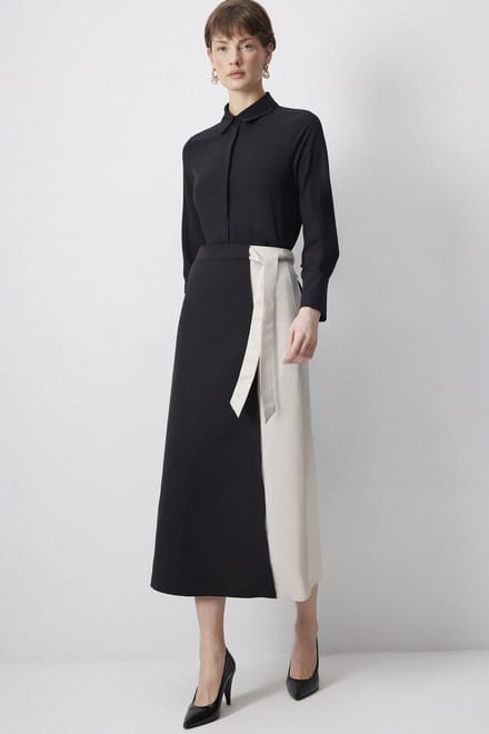 Touché Privé - Rok in contrastkleur - Zwart - Dames