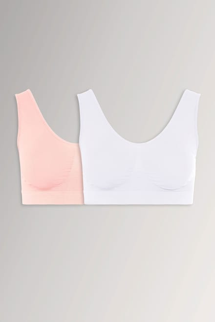 Yours Yourset 2Pack Roze En Witte Naadloze Voorgevormde Bralettessize 58-60