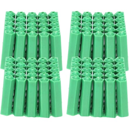 100 stuks M6 Expansiebuis Plastic Muurplug Bevestiging Expansiebuis Accessoire Groen