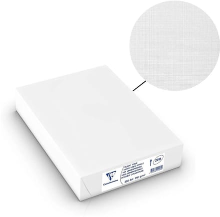 Clairefontaine Printpapier - Linnen effect Papier - Wit - A4 - 210 g - 250 vel