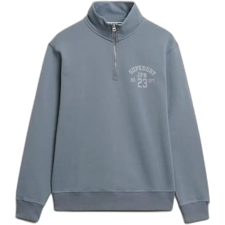 Superdry Trui Athletic Ess Half Zip M2014089a 9j0 Flint Stone Blue Grey Mannen Maat - S