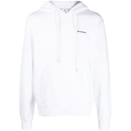 Gebroken witte Diag Wave Outline witte hoodie