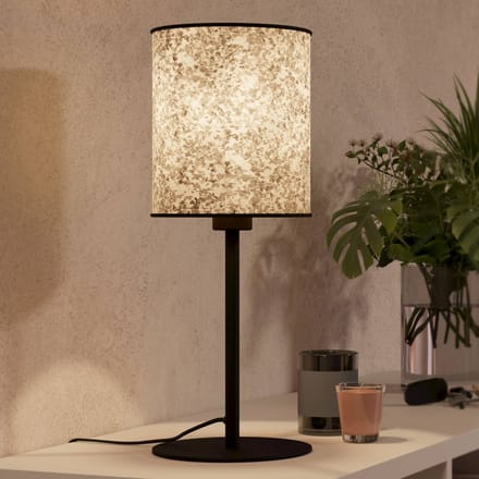 EGLO Butterburn Tafellamp - E27 - 47,5 cm - Berkenbladeren - Zwart/Beige/Groen