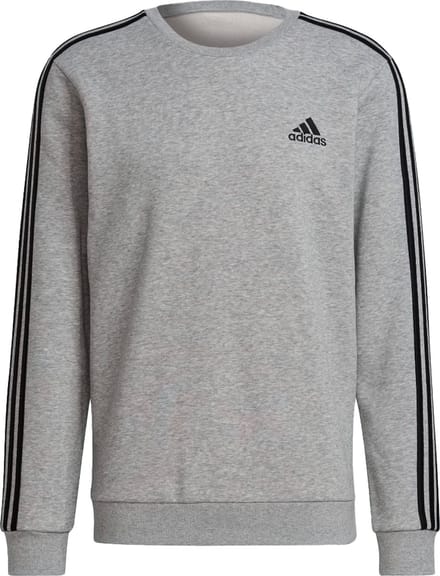 Adidas essentials 3 stripes crew sweater in de kleur grijs.