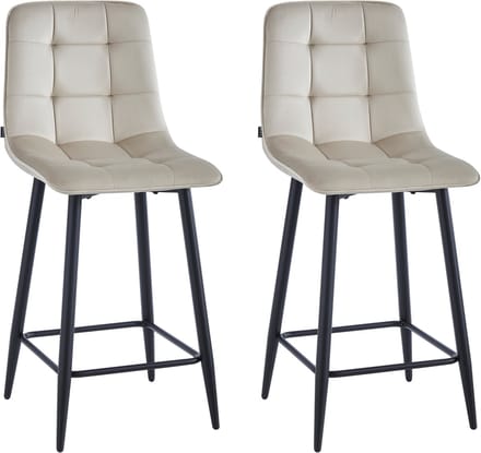 Colenis® - Luciano Barkruk - Set Van 2 - Beige - Fluweel - Velvet - Design