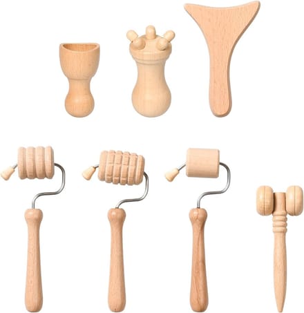 Maderotherapie Set - Houten Massageroller en Gezichtsroller voor Gezicht, Hoofd en Lichaam
