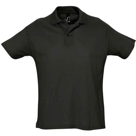 SOLS Heren Zomer II Poloshirt (Zwart)