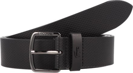 LACOSTE Leren riem Casual Punch Leather Belt W100 Noir zwart