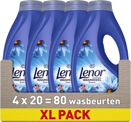 Lenor Vloeibaar Wasmiddel - Zeebries - 4 x 20 Wasbeurten