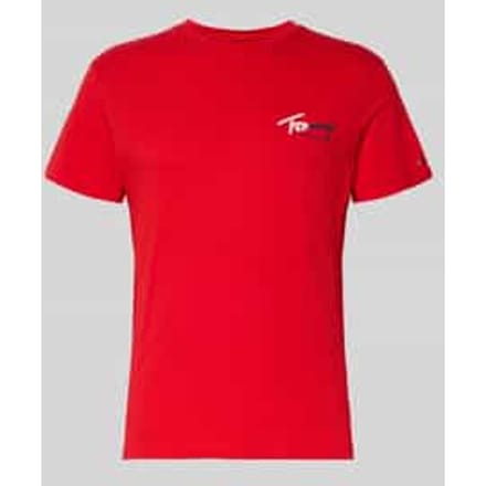 Tommy Hilfiger Tjm Slim Sign Chest Rapid Red Größe: S | Basic T-Shirts Outlet | Herren | Rot