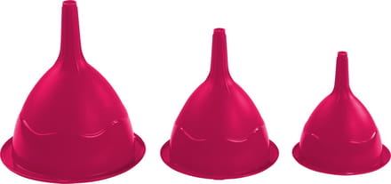 Trechters set groot roze 3-delig - Keuken/camping artikelen/benodigdheden - 11/13/16 cm doorsnede