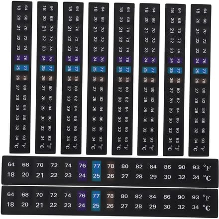 Thermometer Stickers - Aquarium Labels - Watertemperatuur Meten - Kleurgecodeerd Design - 40 Stuks - Meerdere Kleuren