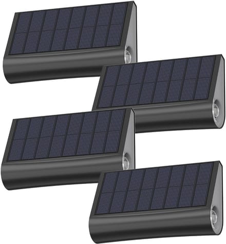 Set van 4 Zonne-energie Warm Witte LED Wandlampen