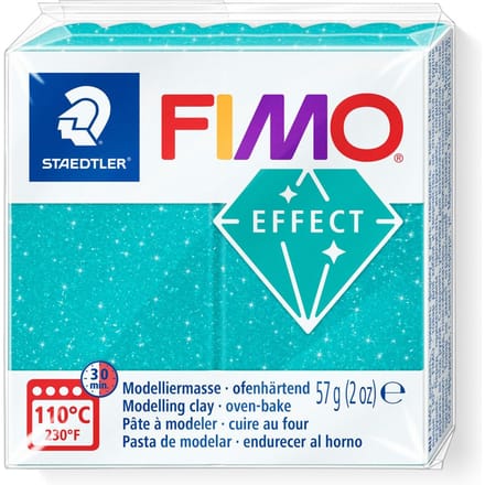 FIMO effect ovenhardende boetseerklei standaard blokje 57 g - galaxy turkoois
