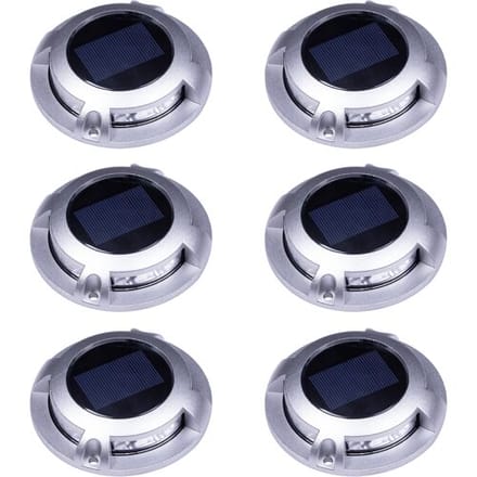 KS Verlichting Set 6 Stuks Solar Decklight RVS