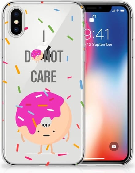 Apple iPhone X | Xs Siliconen Case Donut Roze