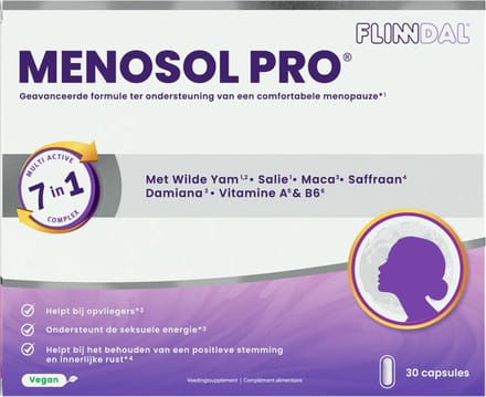 Flinndal Menosol Pro - ter ondersteuning van een comfortabele menopauze - 30 capsules