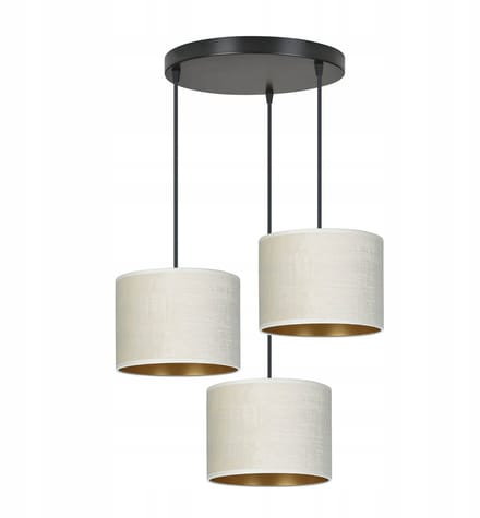 Emibig HILDE hanglamp 3xE27 zwart/beige/goud - modern design