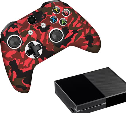 Gadgetpoint - Hoesjes & Skins voor Xbox One - Performance Gaming Case - Soft Grip Covers - Anti-Slip Controller Accessoires - Camo - Rood