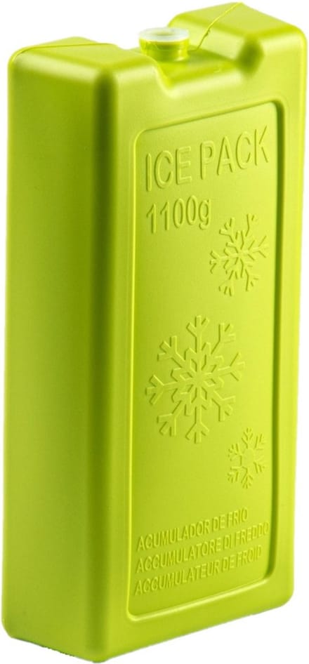 Plasticforte koelelementen - 1100 ml - 22 x 11 x 5 cm - groen - kunststof