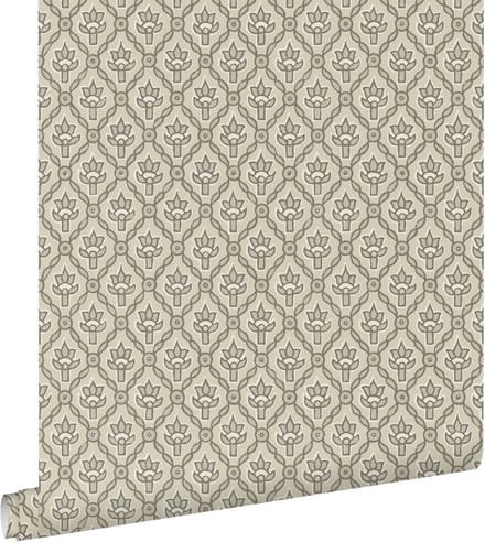 ESTAhome behang vintage bloemen grijs - 50 x 900 cm - 132012