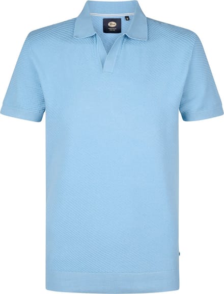 Petrol Industries - Heren Gebreide Polo Surf - Blauw - Maat L