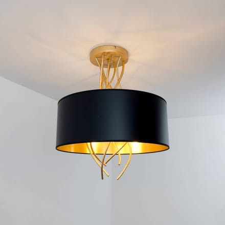 Holländer Plafondlamp Elba Ø30cm drie fittingen zwart/goud
