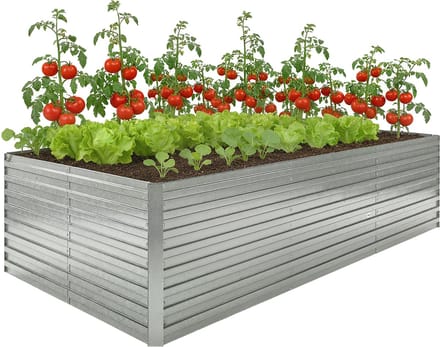 Outsunny tuinbed - Gegalvaniseerd staal - 240 x 120 x 60 cm - Grijs