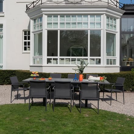 Tuinset 6/10p van aluminium met 8 stoelen Wilsa Garden Modulo