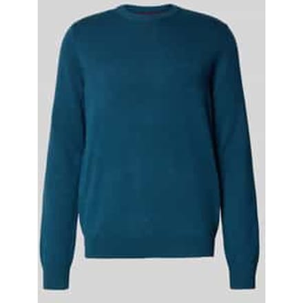 Regular fit gebreide pullover van mix van katoen en wol