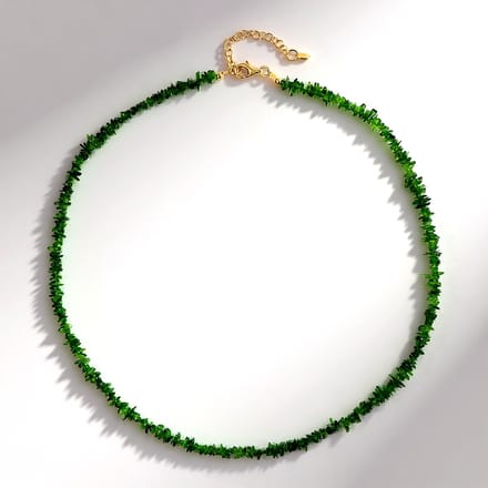 Russische Diopside verguld zilveren ketting