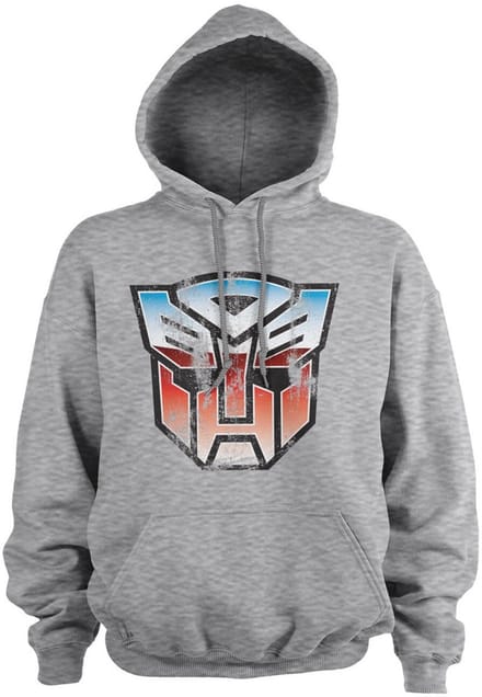 Transformers Hoodie met Autobot-schild in distressed-look, heathergrijs