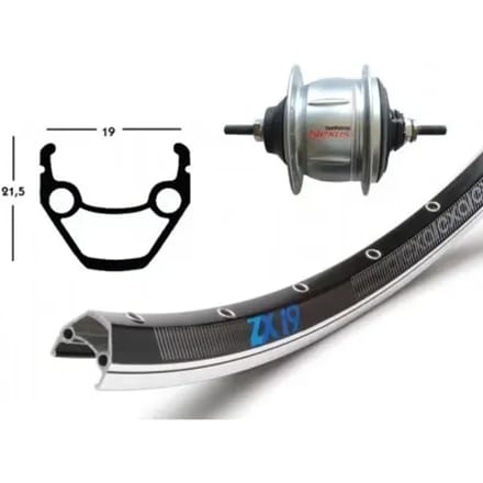 Achterwiel retropedaal Exal Wino. Zx19 .36Tr.Sg-C60018