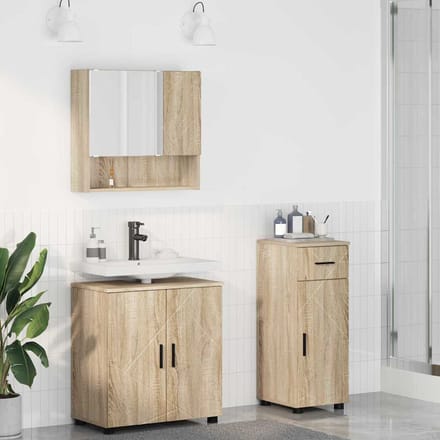 vidaXL - Badkamermeubel - Set - 3 - st - Sonoma - Eik - 61 - x - 35 - x - 64 - cm