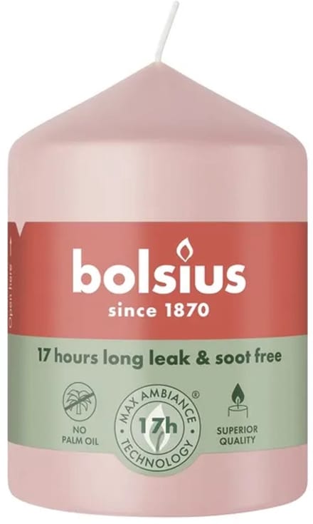 6x Bolsius Stompkaars 80/58 Misty Pink (1 stuk)
