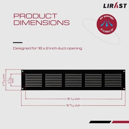 Ventilatierooster 500x100 mm Metaal Zwart met Insectenbescherming