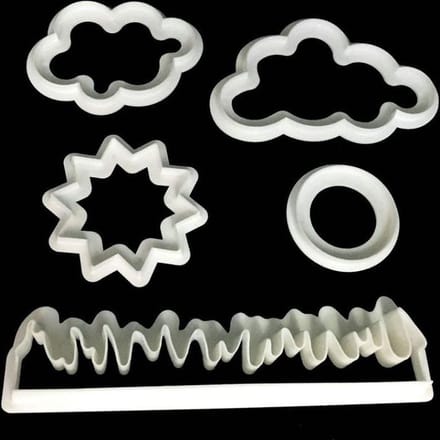 Uitsteekvorm Landschap - Fondant Uitstekers - Set van 5