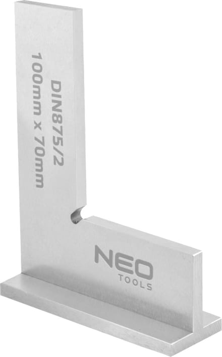 Winkelhaak met voet - DIN 875/2 - 100x 70mm - Koolstofstaal
