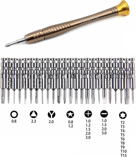 Let op type!! JIAFA JF-8129 24 in 1 Professional Multi-functional Screwdriver Set with Carrying Bag (Gold)