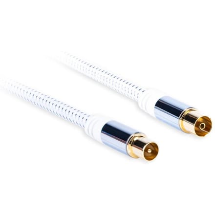 Coaxiale antennekabel - antenne (mannelijk) - antenne (vrouwelijk) lengte: 5,0m AQ Premium , Acoustique Quality wit