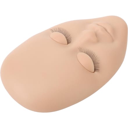 Wimper Mannequin Hoofd Herbruikbaar Zacht Rubber 3D Effecten Vervangbare Oogleden Mannequin Hoofd voor Double Lash lichtbruine kleur