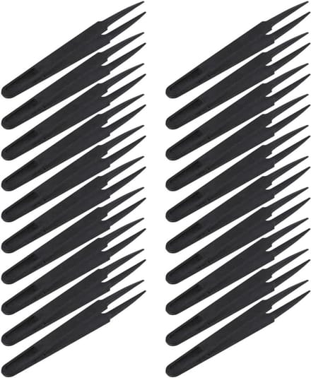 Plastic Pincet - Reparatie Tool - Precisiewerk - Antistatisch - 10 Stuks - Zwart