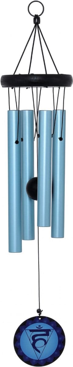 Mandala Chakra Windgong Throat/Vishuddha, MDC24TR, Blauw, 60 cm OM