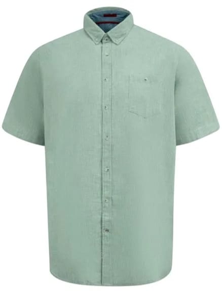 D555 Falmouth-2 Overhemd Mint Linnen-Mix Big Men Size 6XL