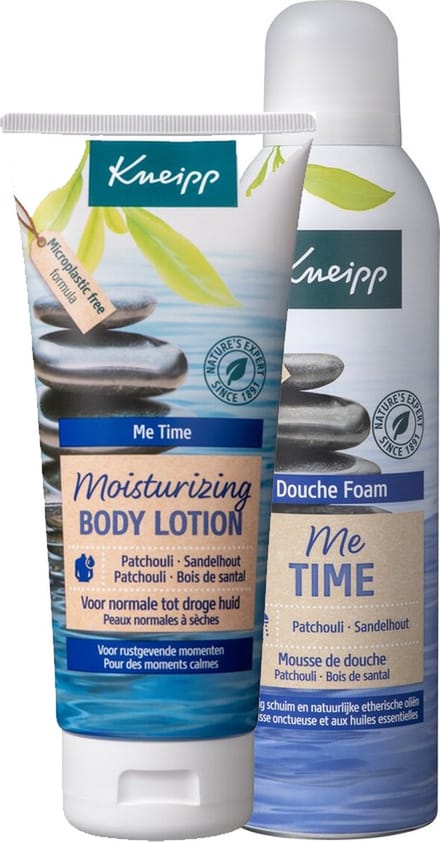 Geschenktasje met Kneipp Douche foam 200ml en Body lotion 200ml- Me time