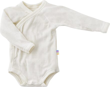 Joha baby romper - lange mouw - overslag - naturel – 100% wol - maat 60