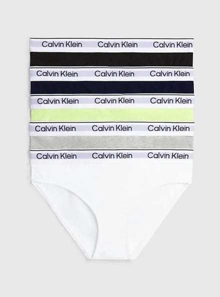 Calvin Klein - 5-pack slips - Dusty Limon/Wit/Navy/Zwart/Grijs - 8/10 jaar