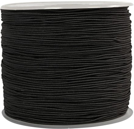 Elastisch Touw – 2 mm – Zwart – 50 Meter op Rol