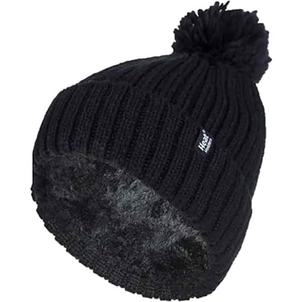 Heat Holders - Thermische Pom Pom Bobble-hoed voor dames - Zwart