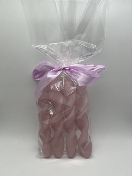 Gedraaide kaarsen set 4 stuks - roze